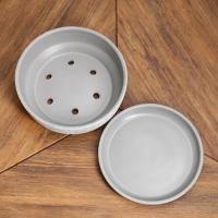 Горшок цветочный "Бонсай" для кактусов и суккулентов, серый, 2,6 л