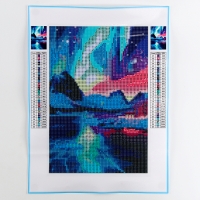 Алмазная мозаика на новый год с полным заполнением со светящимися стразами на холсте «Северное сияние», 20 х 30 см, новогодний набор для творчества Алмазная мозаика на новый год с полным заполнением со светящимися стразами на холсте «Северное сияние», 20 х 30 см, новогодний набор для творчества