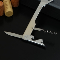 Штопор - открывашка Доляна «Универсальная», 14 см, цвет серебристый Штопор - открывашка Доляна «Универсальная», 14 см, цвет серебристый