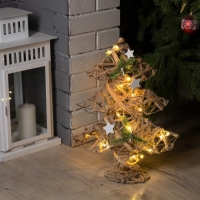 Светодиодная фигура &laquo;Ёлка&raquo; 32 &times; 44 &times; 10 см, металл, текстиль, батарейки ААх2 (не в комплекте), свечение тёплое белое