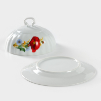 Маслёнка фарфоровая &laquo;Маки красные&raquo;, 500 мл