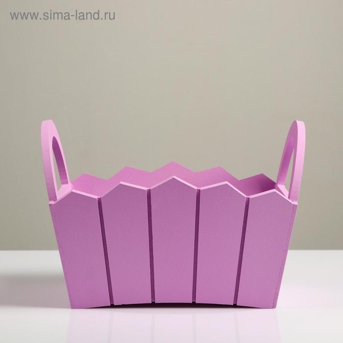 Кашпо деревянное 25&times;16&times;17 см "Мария", ручки боковые, МДФ, сирень