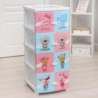 Комод 4-х секционный &laquo;Друзья&raquo;, цвет белый