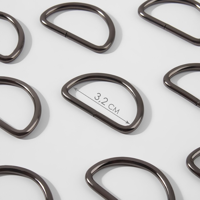 Полукольцо для сумок, d = 32 мм, толщина - 3 мм, 10 шт, цвет кикель Полукольцо для сумок, d = 32 мм, толщина - 3 мм, 10 шт, цвет кикель