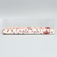 Коробка для для мусовых пирожных &laquo;С Новым годом!&raquo;, снежинки, 27 х 17.8 х 6.5 см, Новый год