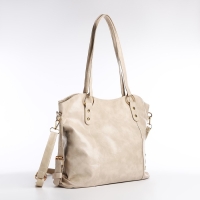 Сумка-шопер женская на молнии, цвет бежевый Сумка-шопер женская на молнии, цвет бежевый