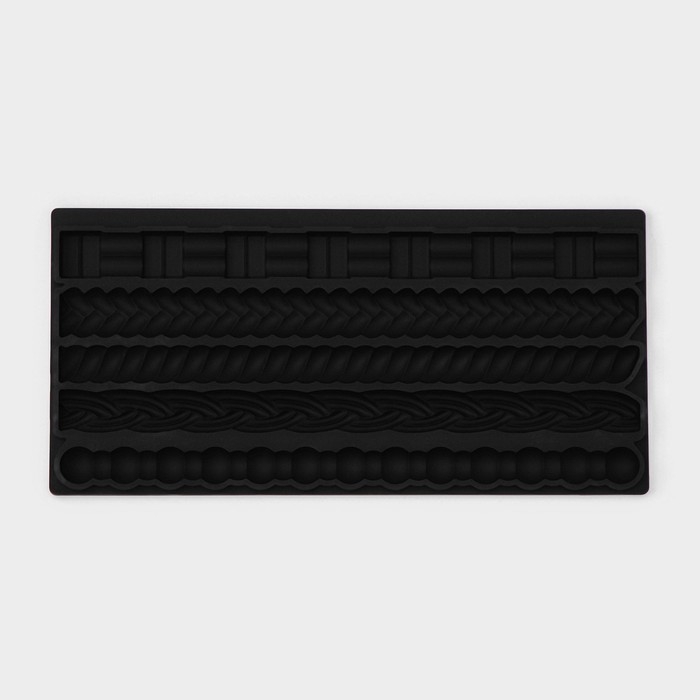 Молд Доляна &laquo;Узоры&raquo;, силикон, 25,5&times;12,5&times;1 см, цвет тёмно - серый