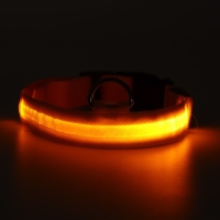 Ошейник с подсветкой размер L, ОШ 45-52 х 2,5 см 3 режима свечения жёлтый Ошейник с подсветкой размер L, ОШ 45-52 х 2,5 см 3 режима свечения жёлтый