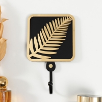 Крючок декоративный дерево "Пальмовый лист" чёрный, зеркальный 4,3х11,5х19,5 см Крючок декоративный дерево "Пальмовый лист" чёрный, зеркальный 4,3х11,5х19,5 см