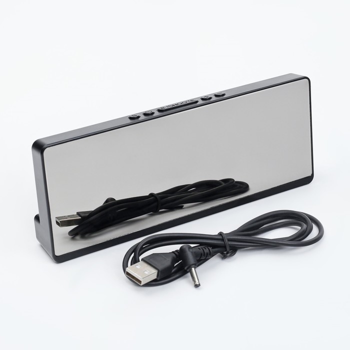 Часы электронные настольные будильник с термометром, 17.5 х 6.8 см, красная индикация Часы электронные настольные будильник с термометром, 17.5 х 6.8 см, красная индикация