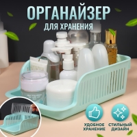 Органайзер для хранения косметических принадлежностей &laquo;Prestige&raquo;, 2 секции, 23 &times; 16,1 см, цвет мятный