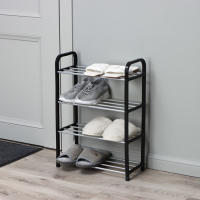 Обувница Доляна, 4 яруса, 42×19×60 см, цвет чёрный Обувница Доляна, 4 яруса, 42×19×60 см, цвет чёрный