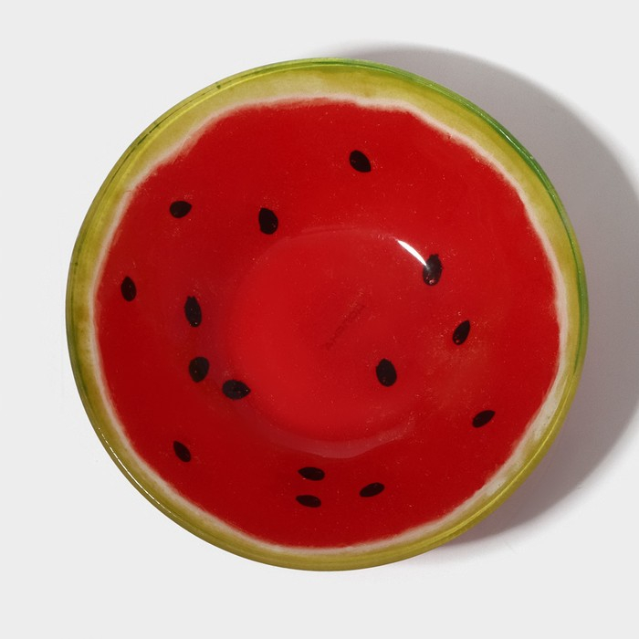 Набор тарелок стеклянных Доляна &laquo;Сладкий арбуз&raquo;, 19 предметов: 6 десертных тарелок, 6 обеденных тарелок, 6 мисок, салатник