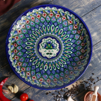 Ляган Риштанская Керамика "Узоры", 32 см, синий Ляган Риштанская Керамика "Узоры", 32 см, синий