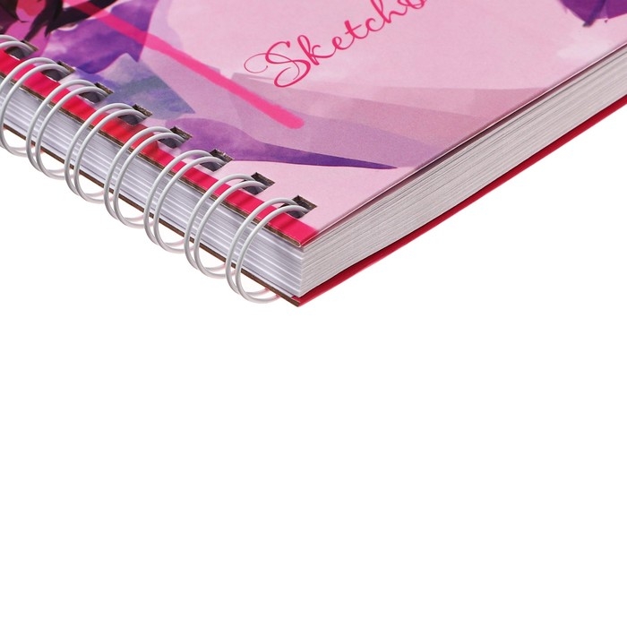 Скетчбук 195 х 195 мм, 80 листов на гребне "Модница", твёрдая обложка, блок 100 г/м&sup2;