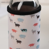 Бутылка для воды стеклянная в чехле &laquo;Абстракция&raquo;, 300 мл, h=17 см, цвет МИКС