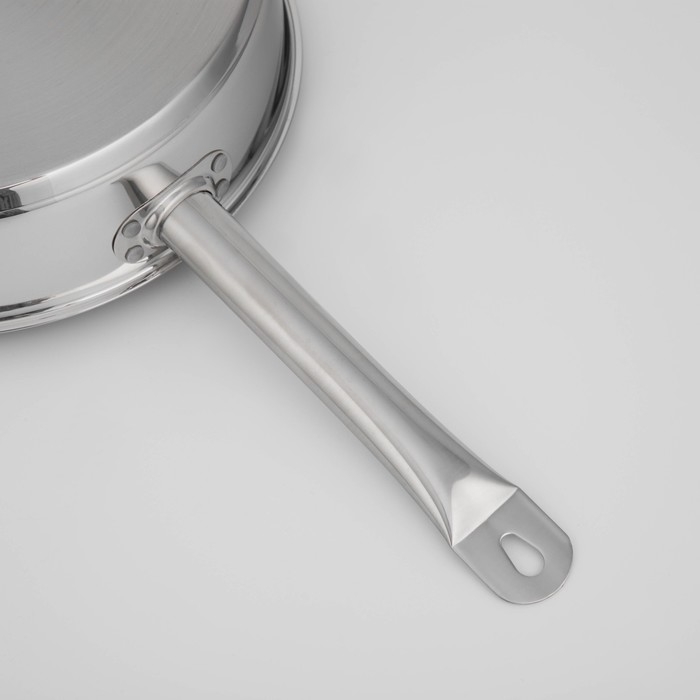 Сковорода из нержавеющей стали &laquo;Общепит&raquo;, d=28 см, h=7,5 см, корпус 0,6 мм, капсульное дно 3,5 мм, антипригарное покрытие, индукция