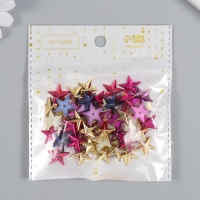 Декор для творчества пластик "Звёзды" цветные МИКС набор 50 шт 1,4х1,4 см