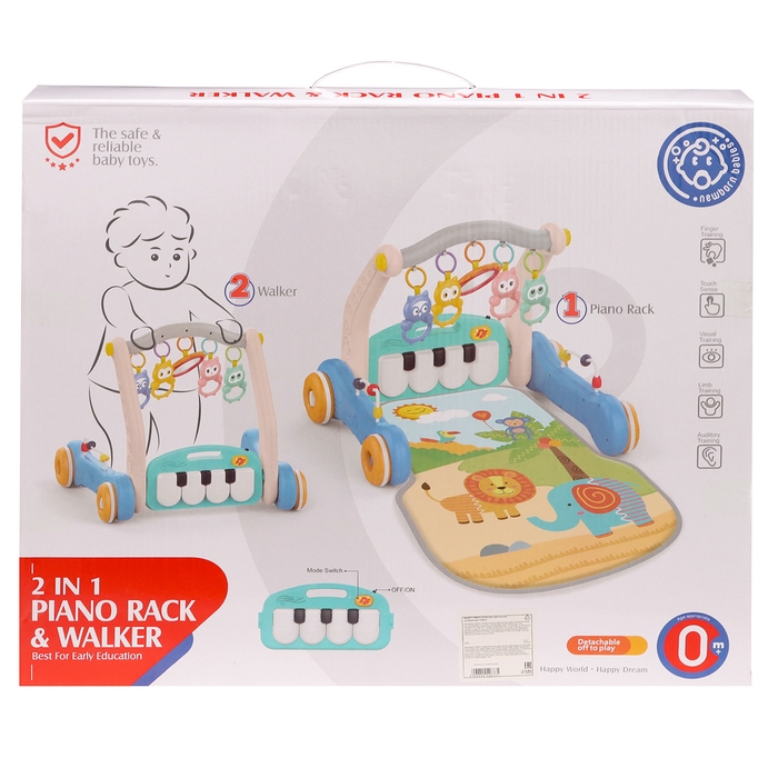 Развивающий коврик-каталка &laquo;Сафари&raquo;, 2 в 1, звуковые эффекты, цвет синий