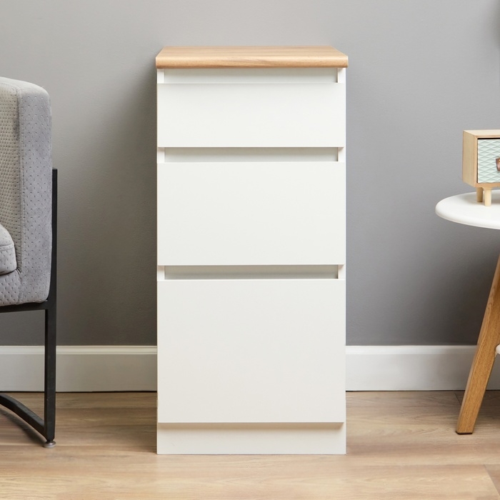 Шкаф напольный Зара 3 ящика 400х600х850 белый