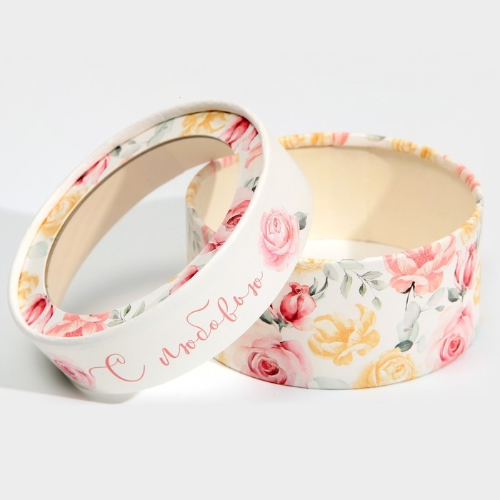 Коробка для макарун, кондитерская упаковка тубус с окном, &laquo;С любовью&raquo; 12 х 12 х 5 см