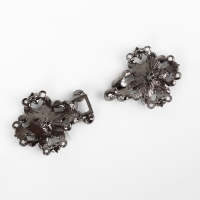 Декоративная застёжка, 6,5 &times; 3 см, цвет чёрный/серый