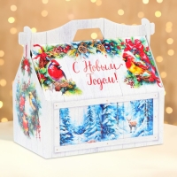 Новый год. Подарочная коробка Новогодняя КОРМУШКА "Мечта" 26,4 х 14 х 18,5 см. Новый год. Подарочная коробка Новогодняя КОРМУШКА "Мечта" 26,4 х 14 х 18,5 см.