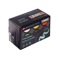 Краска акриловая, набор 6 цветов х 20 мл, ЗХК Decola, глянцевые, 2941024 Краска акриловая, набор 6 цветов х 20 мл, ЗХК Decola, глянцевые, 2941024