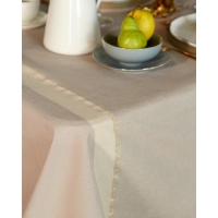 Скатерть "Этель" 110х165 см &plusmn; 5см, цвет кофейный с золотой нитью, 100% хлопок, 163 г/м2