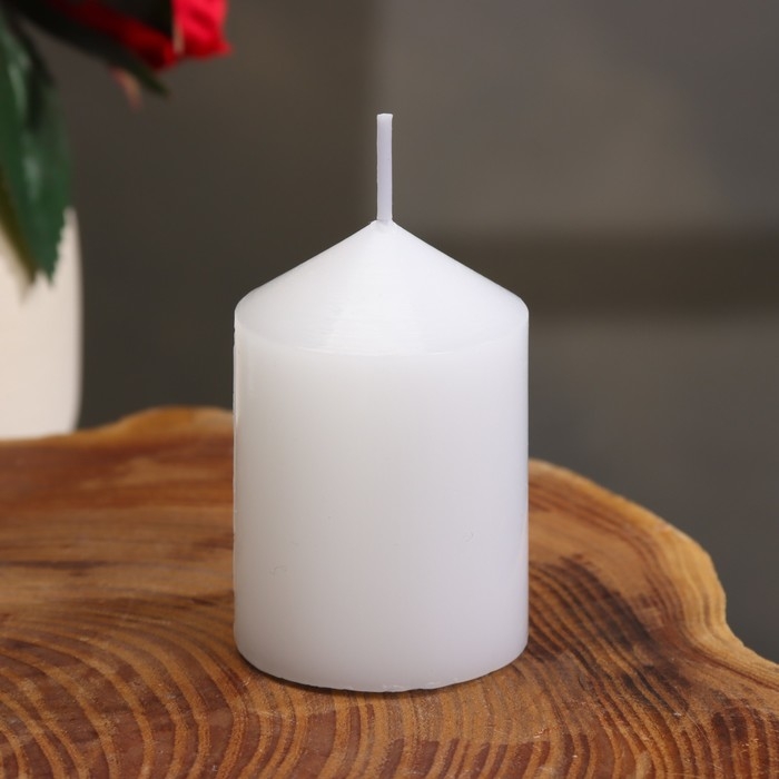 Свеча интерьерная "Столбик", белая, 4х6 см