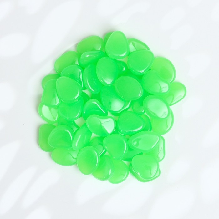 Светящийся декор Светящийся декор "Галька" салатовая, 100гр / фракция 2-3см