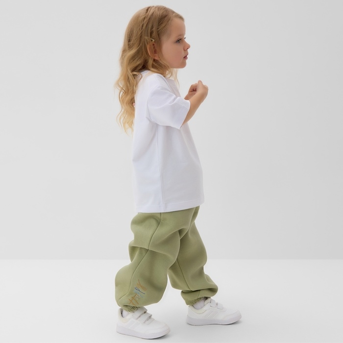 Брюки детские MINAKU: Exclusive print, цвет оливковый, Oversize рост 116 см