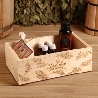 Ящик деревянный "Spa day at home", 24.5×14×8 см, микс Ящик деревянный "Spa day at home", 24.5×14×8 см, микс