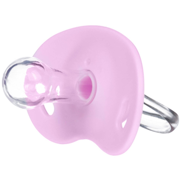 Соска - пустышка силиконовая классическая, от 3 мес., с колпачком, цвет розовый