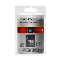 Карта памяти Exployd MicroSD, 32 Гб, SDHC, класс 10, с адаптером SD Карта памяти Exployd MicroSD, 32 Гб, SDHC, класс 10, с адаптером SD