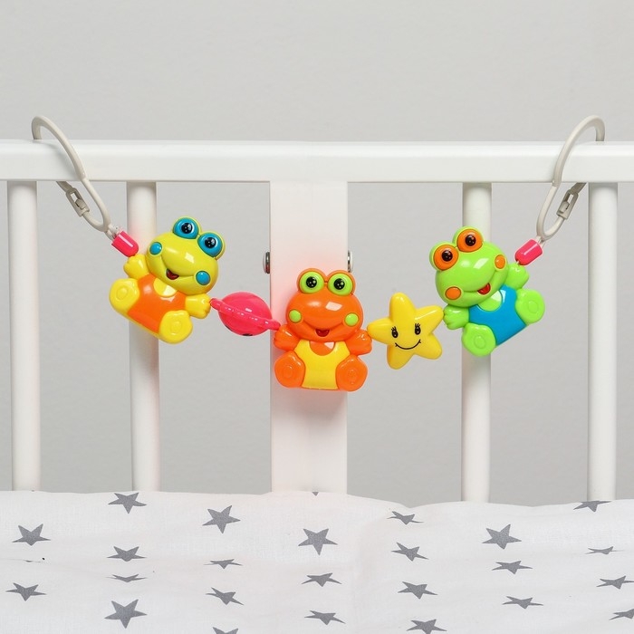 Растяжка на коляску/кроватку «Лягушки», 3 игрушки, цвет МИКС, Крошка Я Растяжка на коляску/кроватку «Лягушки», 3 игрушки, цвет МИКС, Крошка Я