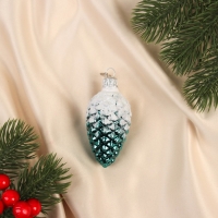 Ёлочное украшение "Шишка в снегу, малахит гл.", в подарочной упаковке, h-9 см Ёлочное украшение "Шишка в снегу, малахит гл.", в подарочной упаковке, h-9 см