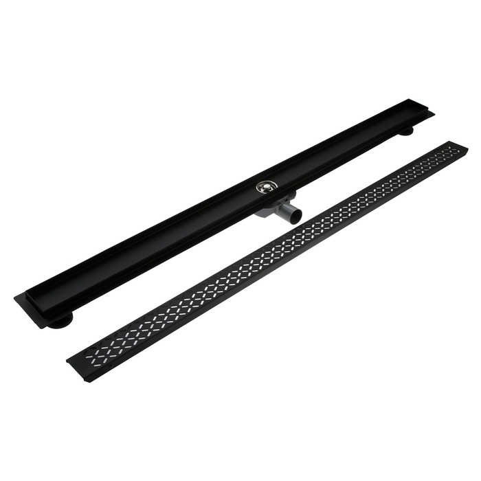 Трап ZEIN, c флaнцeм свободного вращения 360&deg;, 7х120 см, d=40/50 мм, нерж. сталь, черный