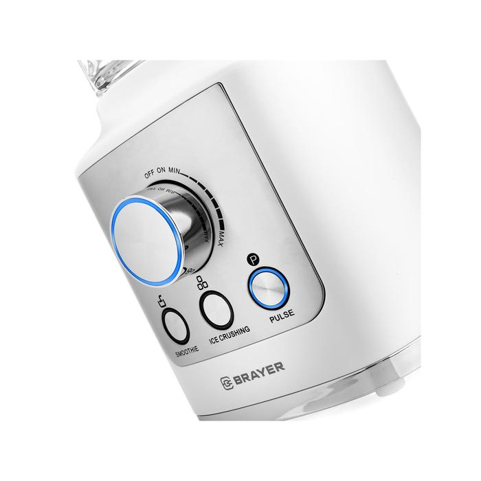 Блендер BRAYER BR1200WH, стационарный, 1800 Вт, 1.8 л, колка льда, белый