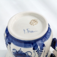 Кружка "Солнышко", малый, гжель, фарфор, 9х7,5 см