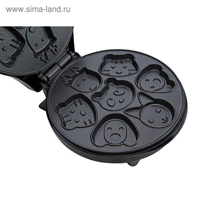 Вафельница электрическая Kitfort KT-1619, 700 Вт, фигурные вафли, серебристо-чёрная Вафельница электрическая Kitfort KT-1619, 700 Вт, фигурные вафли, серебристо-чёрная