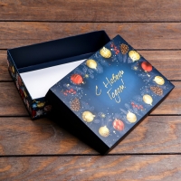 Новый год. Коробка подарочная новогодняя складная, крышка-дно, "Елочные игрушки", 21 х 15 х 5,7 см Новый год. Коробка подарочная новогодняя складная, крышка-дно, "Елочные игрушки", 21 х 15 х 5,7 см