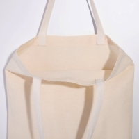 Шопер однотонный, 35 х 0.5 х 40 см, двунитка, без подклада, бежевый