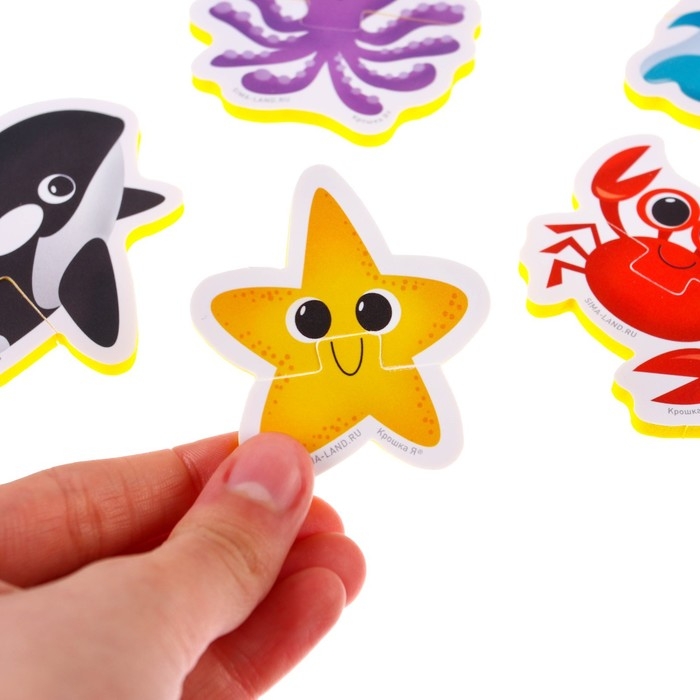 Мягкий пазл для малышей &laquo;Морские животные&raquo;, 5 пазлов, Крошка Я