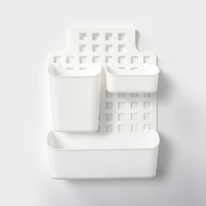 Корзина для хранения подвесная с контейнерами, 29×9,5×38 см, цвет белый Корзина для хранения подвесная с контейнерами, 29×9,5×38 см, цвет белый