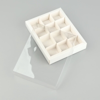 Коробка под 12 конфет с ячейками &laquo;Белая&raquo;, 14.5 х 18.5 х 3 см