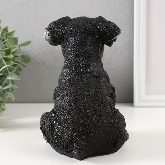 Фигурка  "Щеночек Миттель" высота 17 см, ширина 11,5 см, длина 16,5 см черно-белый