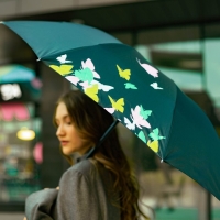 Зонт женский механический «Яркие бабочки», 8 спиц, d=95, цвет чёрный Зонт женский механический «Яркие бабочки», 8 спиц, d=95, цвет чёрный