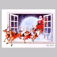 Наклейка 3Д интерьерная Новый год 70*50см Наклейка 3Д интерьерная Новый год 70*50см