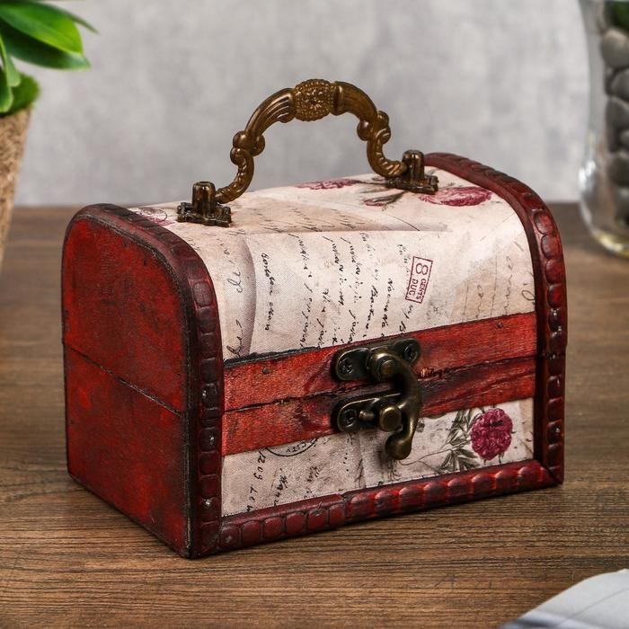 Шкатулка дерево сундучок Шкатулка дерево сундучок "Письма из далека" 12х9х8,5 см